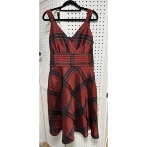 Women's Cocktail Formal Plaid Punk Red Dress by Sangria Size 12